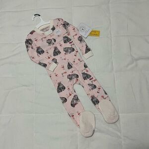 Burt’s Bees Baby Floral Hippo Romper Pajama’s  Size 18 Months